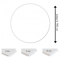 Plaque PVC ronde blanche sur mesure