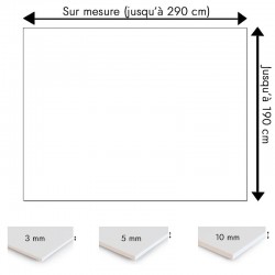 Plaque PVC blanche sur mesure