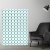 Plaque PVC motif cercles interconnectés blanc et turquoise