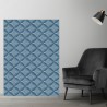 Plaque PVC motif éventails bleus