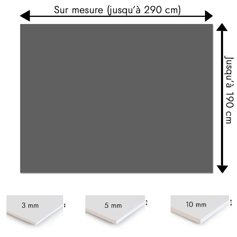 Plaque PVC Gris sur mesure - Signalétique, affichage et décoration Plaque PVC Gris sur mesure - Signalétique, affichage et décoration