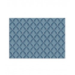 Plaque PVC motif éventails bleus