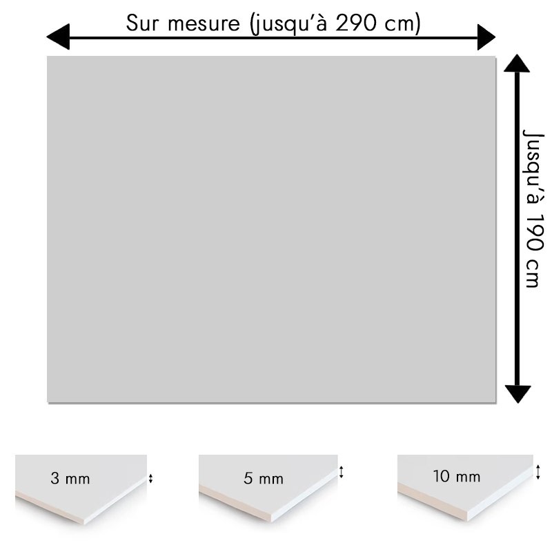 Plaque PVC Argent sur mesure - Signalétique, affichage et décoration Plaque PVC Argent sur mesure - Signalétique, affichage et décoration
