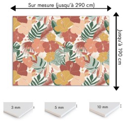 Plaque PVC motif fleurs tropicales