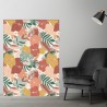 Plaque PVC motif fleurs tropicales