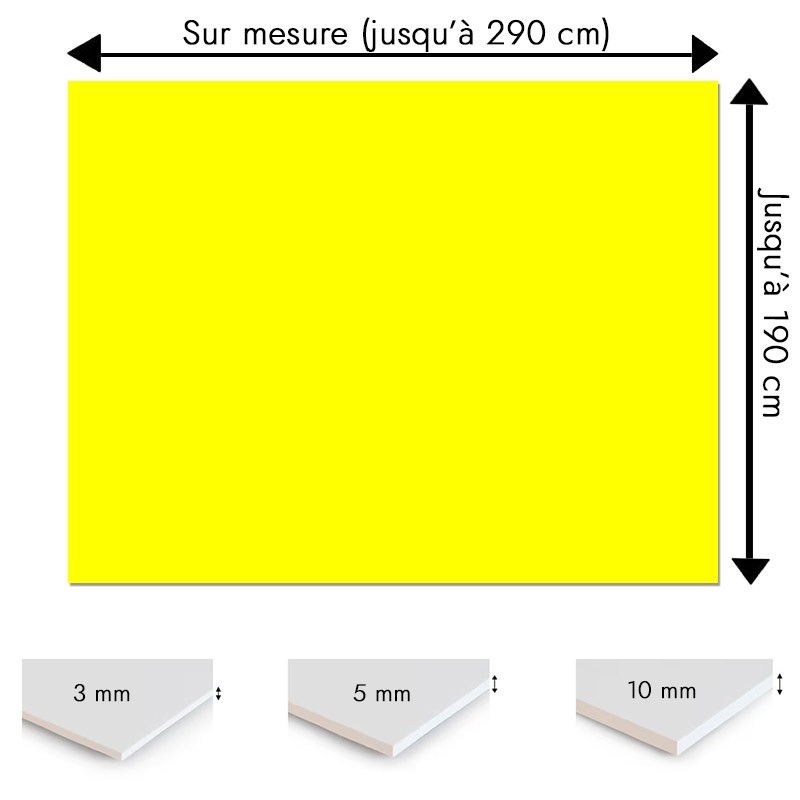 Plaque PVC Jaune sur mesure - Signalétique, affichage et décoration Plaque PVC Jaune sur mesure - Signalétique, affichage et décoration
