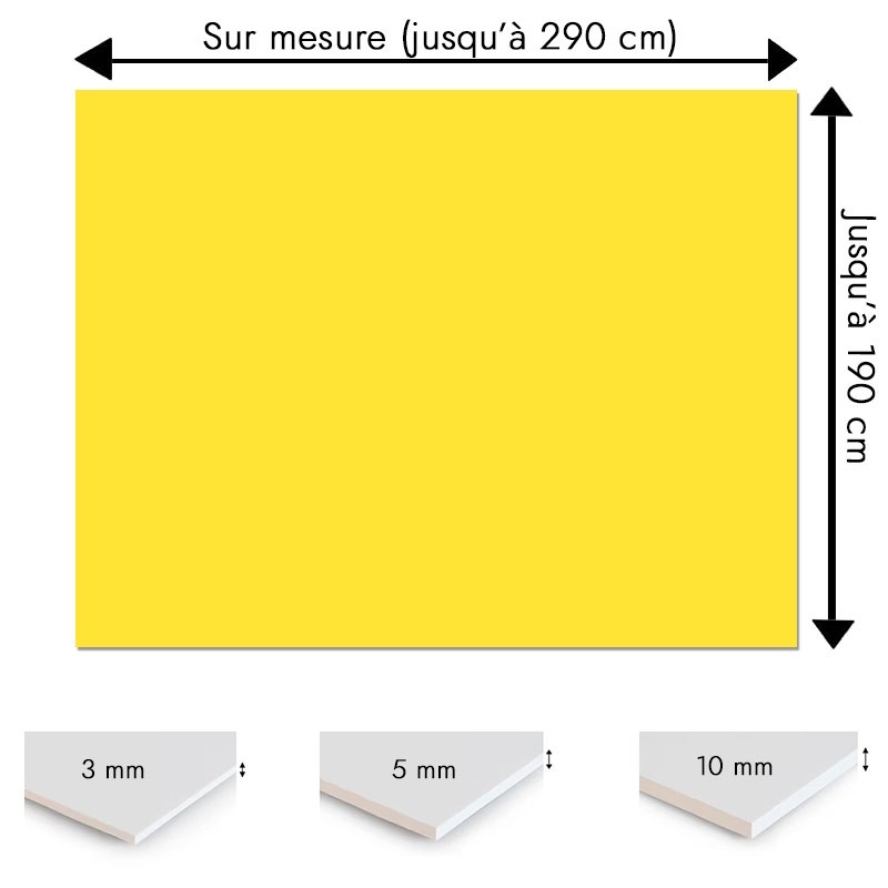 Plaque PVC Jaune impérial sur mesure - Signalétique, affichage et décoration Plaque PVC Jaune impérial sur mesure - Signalétique, affichage et décoration