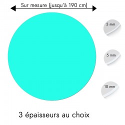 Plaque PVC ronde Bleu Turquoise sur mesure - Signalétique et décoration