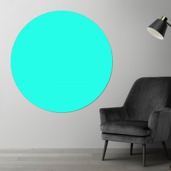 Plaque PVC ronde Bleu Turquoise sur mesure - Signalétique et décoration
