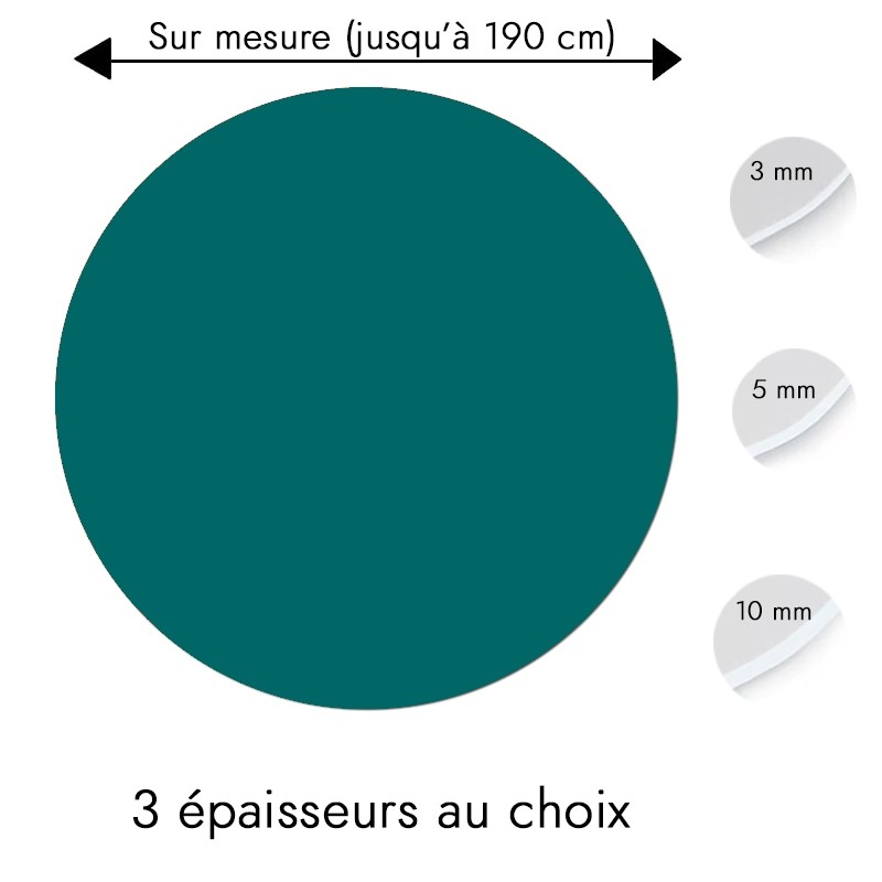 Plaque PVC ronde Bleu vert sur mesure - Signalétique et décoration