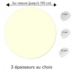 Plaque PVC ronde blanc écru sur mesure - Signalétique et décoration