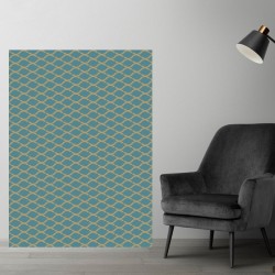 Plaque PVC motif treillis ondulés turquoise