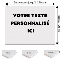 Plaque PVC sur mesure avec votre texte personnalisé