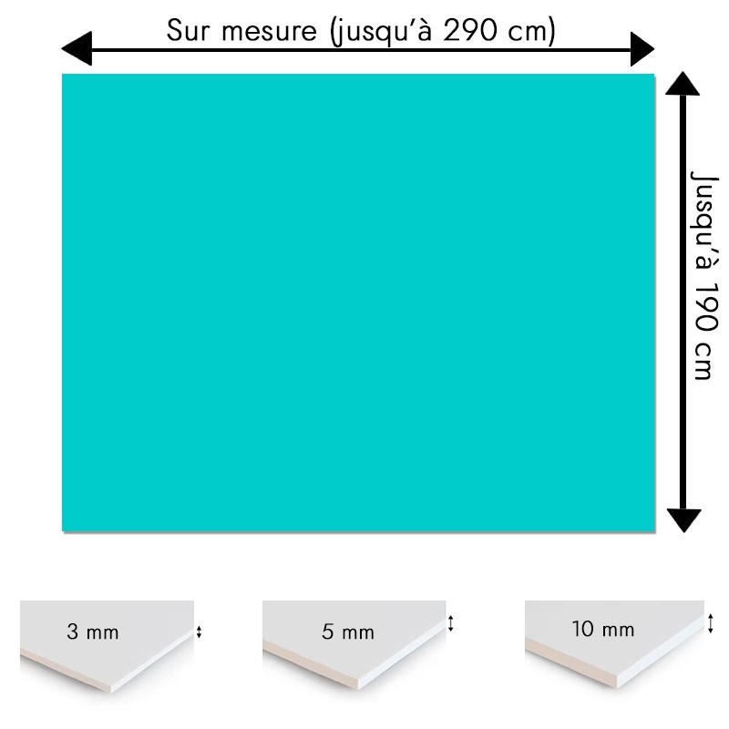 Plaque PVC bleu lagon sur mesure - Signalétique, affichage et décoration Plaque PVC bleu lagon sur mesure - Signalétique, affichage et décoration