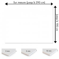 Plaque PVC ﻿blanche sur mesure - Signalétique, affichage et décoration