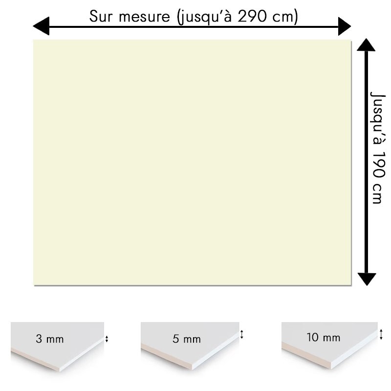 Plaque PVC blanc beige clair sur mesure - Signalétique, affichage et décoration Plaque PVC blanc beige clair sur mesure - Signalétique, affichage et décoration