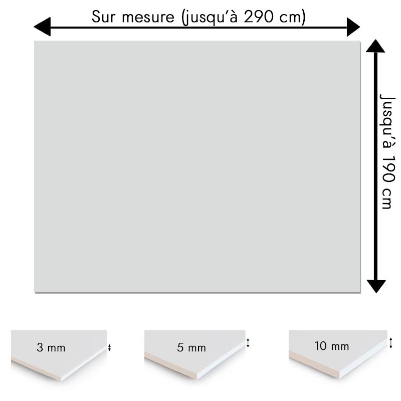 Plaque PVC gris clair sur mesure - Signalétique, affichage et décoration Plaque PVC gris clair sur mesure - Signalétique, affichage et décoration