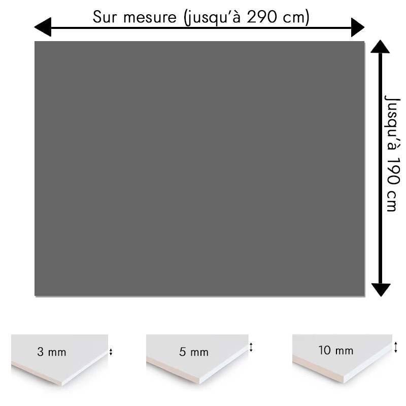 Plaque PVC gris plomb sur mesure - Signalétique, affichage et décoration Plaque PVC gris plomb sur mesure - Signalétique, affichage et décoration