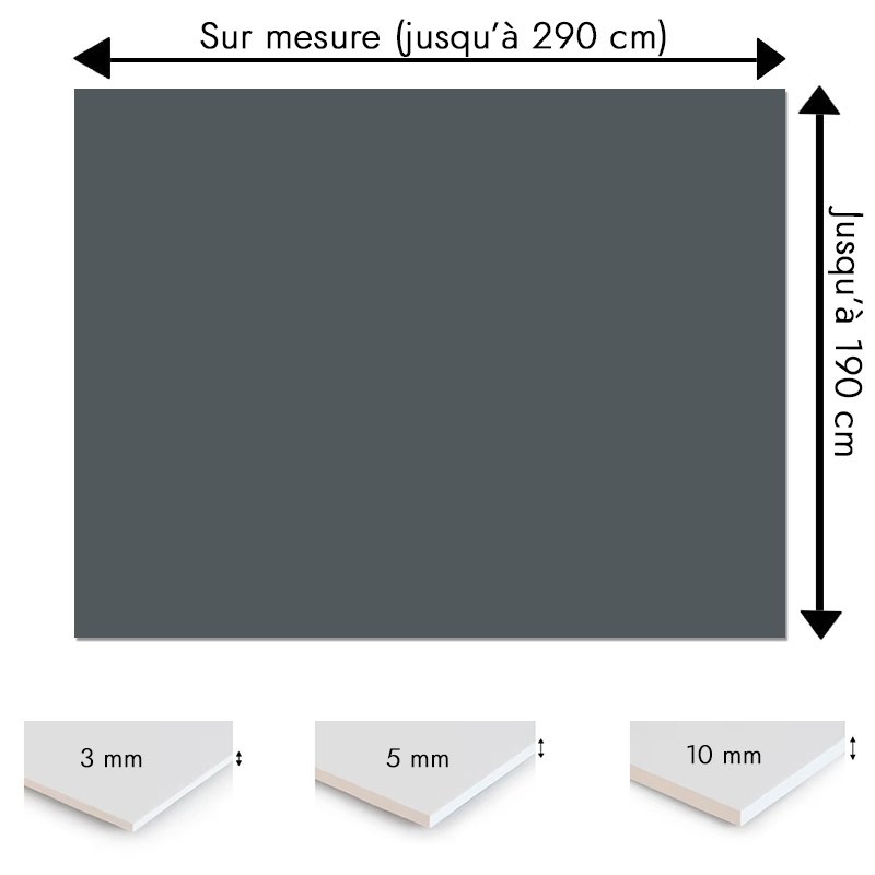 Plaque PVC gris charbon sur mesure - Signalétique, affichage et décoration Plaque PVC gris charbon sur mesure - Signalétique, affichage et décoration