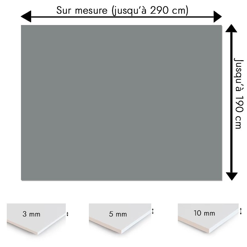 Plaque PVC gris titane sur mesure - Signalétique, affichage et décoration Plaque PVC gris titane sur mesure - Signalétique, affichage et décoration