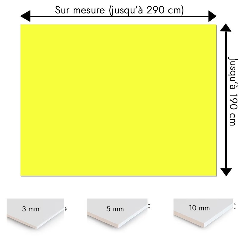 Plaque PVC jaune citron sur mesure - Signalétique, affichage et décoration Plaque PVC jaune citron sur mesure - Signalétique, affichage et décoration