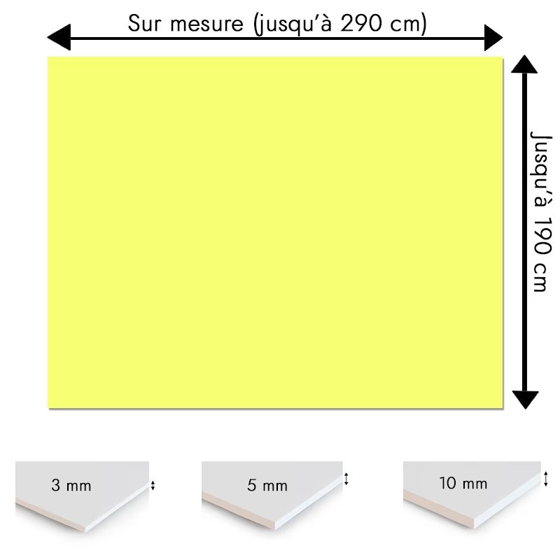 Plaque PVC jaune clair sur mesure - Signalétique, affichage et décoration Plaque PVC jaune clair sur mesure - Signalétique, affichage et décoration