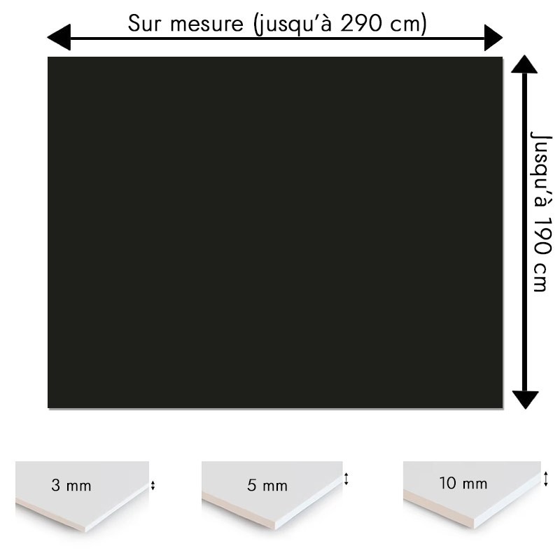 Plaque PVC noir corbeau sur mesure - Signalétique, affichage et décoration Plaque PVC noir corbeau sur mesure - Signalétique, affichage et décoration