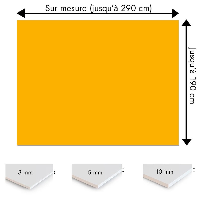 Plaque PVC jaune orange sur mesure - Signalétique, affichage et décoration Plaque PVC jaune orange sur mesure - Signalétique, affichage et décoration