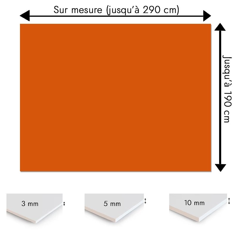 Plaque PVC orange foncé sur mesure - Signalétique, affichage et décoration Plaque PVC orange foncé sur mesure - Signalétique, affichage et décoration