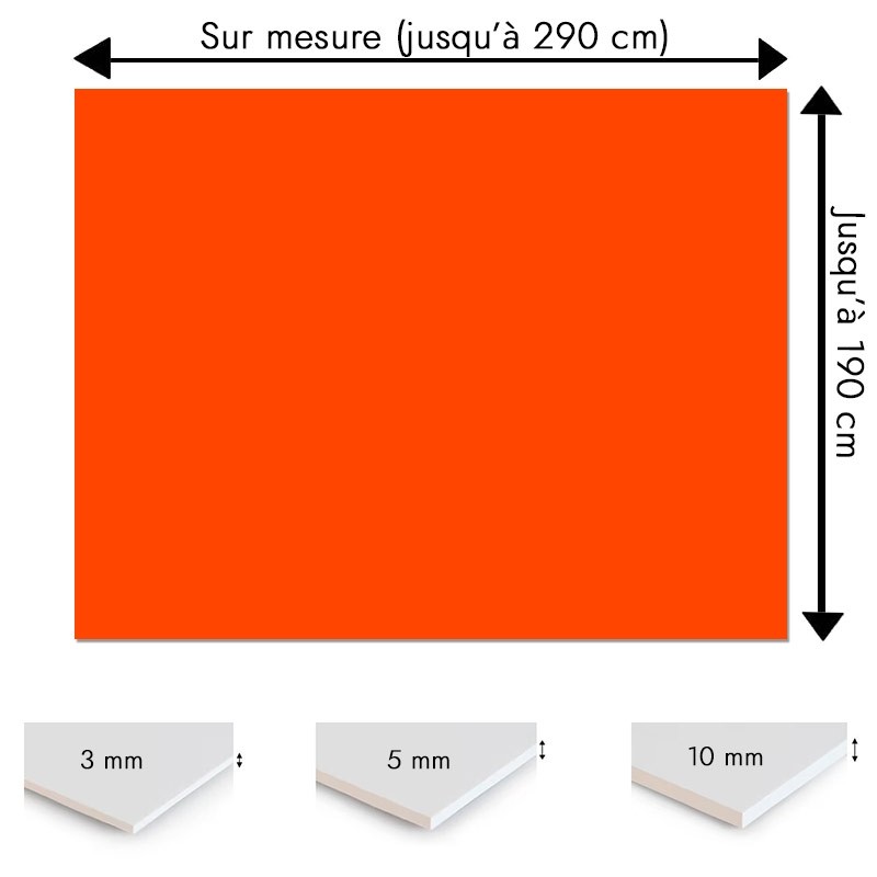 Plaque PVC orange rouge sur mesure - Signalétique, affichage et décoration Plaque PVC orange rouge sur mesure - Signalétique, affichage et décoration