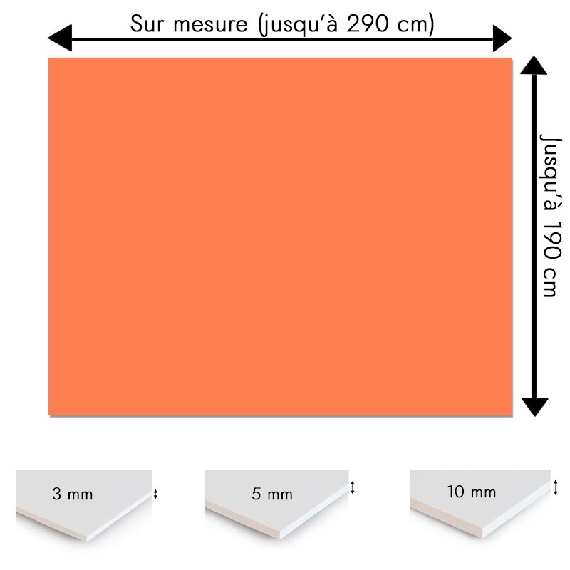 Plaque PVC orange corail sur mesure - Signalétique, affichage et décoration Plaque PVC orange corail sur mesure - Signalétique, affichage et décoration