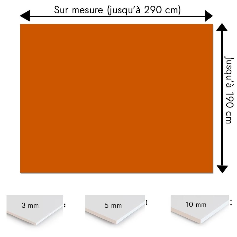 Plaque PVC orange brulé sur mesure - Signalétique, affichage et décoration Plaque PVC orange brulé sur mesure - Signalétique, affichage et décoration
