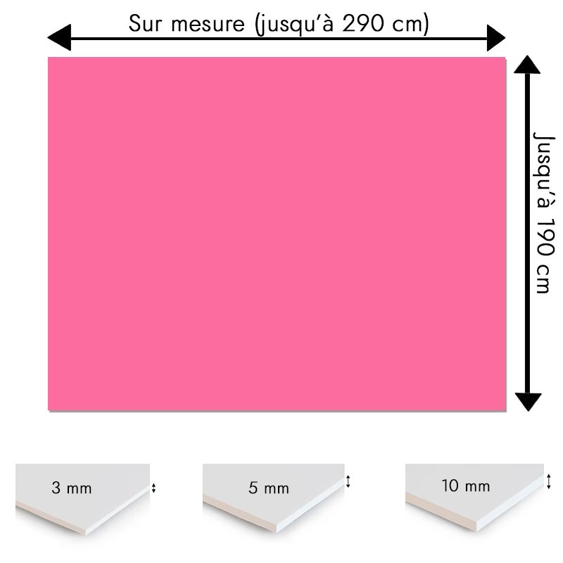 Plaque PVC rose sur mesure - Signalétique, affichage et décoration Plaque PVC rose sur mesure - Signalétique, affichage et décoration