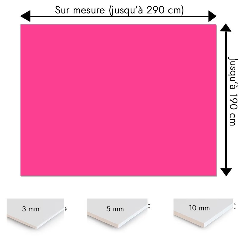 Plaque PVC rose fushia sur mesure - Signalétique, affichage et décoration Plaque PVC rose fushia sur mesure - Signalétique, affichage et décoration