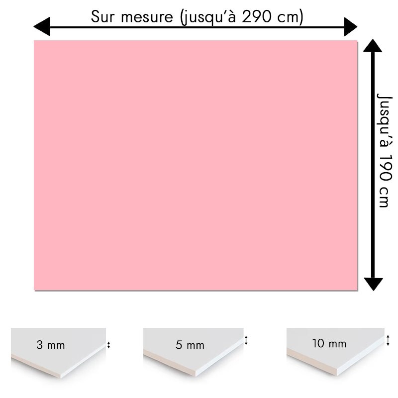 Plaque PVC rose clair sur mesure - Signalétique, affichage et décoration Plaque PVC rose clair sur mesure - Signalétique, affichage et décoration