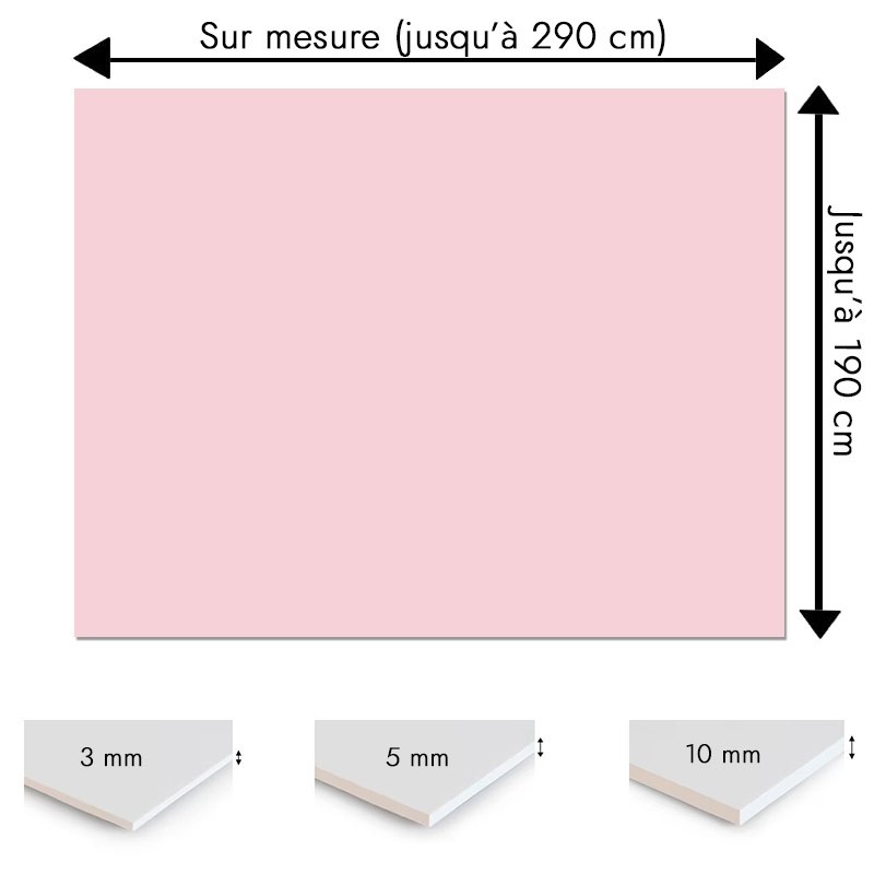 Plaque PVC rose dragé sur mesure - Signalétique, affichage et décoration Plaque PVC rose dragé sur mesure - Signalétique, affichage et décoration