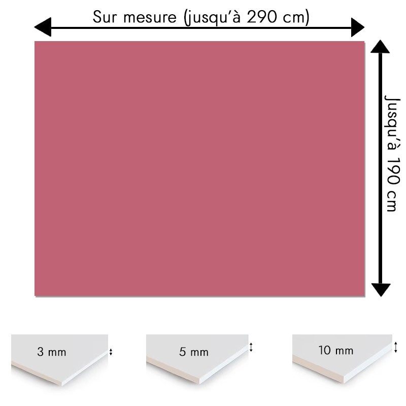 Plaque PVC rose rubis sur mesure - Signalétique, affichage et décoration Plaque PVC rose rubis sur mesure - Signalétique, affichage et décoration
