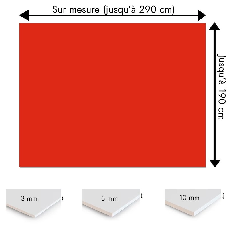 Plaque PVC rouge tomate sur mesure - Signalétique, affichage et décoration Plaque PVC rouge tomate sur mesure - Signalétique, affichage et décoration