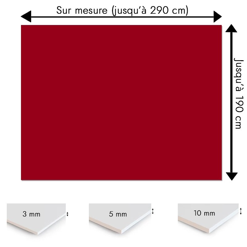 Plaque PVC rouge carmin sur mesure - Signalétique, affichage et décoration Plaque PVC rouge carmin sur mesure - Signalétique, affichage et décoration