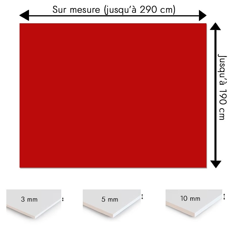 Plaque PVC rouge foncé sur mesure - Signalétique, affichage et décoration Plaque PVC rouge foncé sur mesure - Signalétique, affichage et décoration