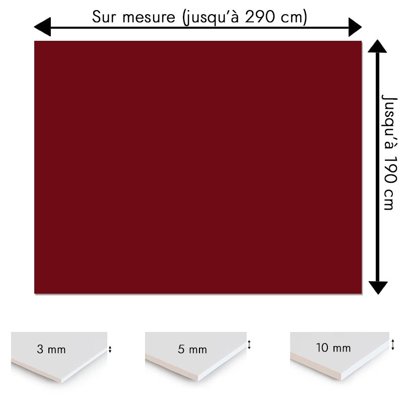 Plaque PVC rouge grenat sur mesure - Signalétique, affichage et décoration Plaque PVC rouge grenat sur mesure - Signalétique, affichage et décoration