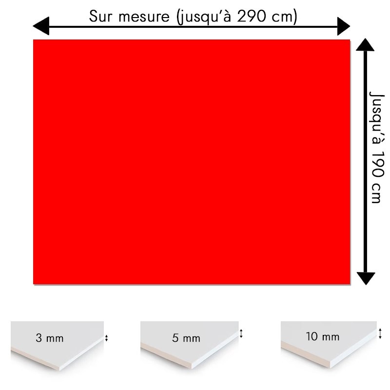 Plaque PVC rouge vif sur mesure - Signalétique, affichage et décoration Plaque PVC rouge vif sur mesure - Signalétique, affichage et décoration