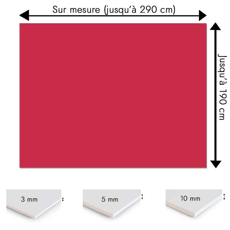 Plaque PVC rouge framboise sur mesure - Signalétique, affichage et décoration Plaque PVC rouge framboise sur mesure - Signalétique, affichage et décoration