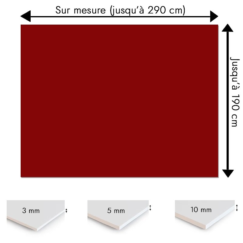 Plaque PVC rouge sang sur mesure - Signalétique, affichage et décoration Plaque PVC rouge sang sur mesure - Signalétique, affichage et décoration