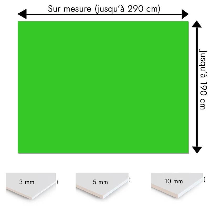 Plaque PVC vert pomme sur mesure - Signalétique, affichage et décoration Plaque PVC vert pomme sur mesure - Signalétique, affichage et décoration