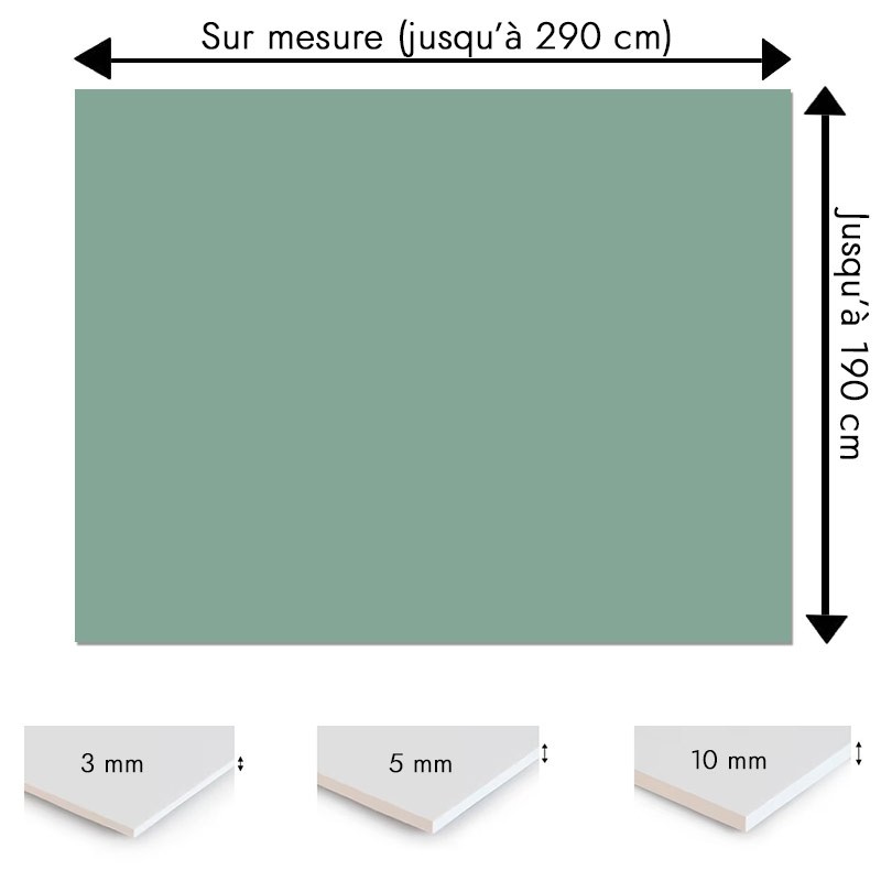 Plaque PVC vert céladon sur mesure - Signalétique, affichage et décoration Plaque PVC vert céladon sur mesure - Signalétique, affichage et décoration