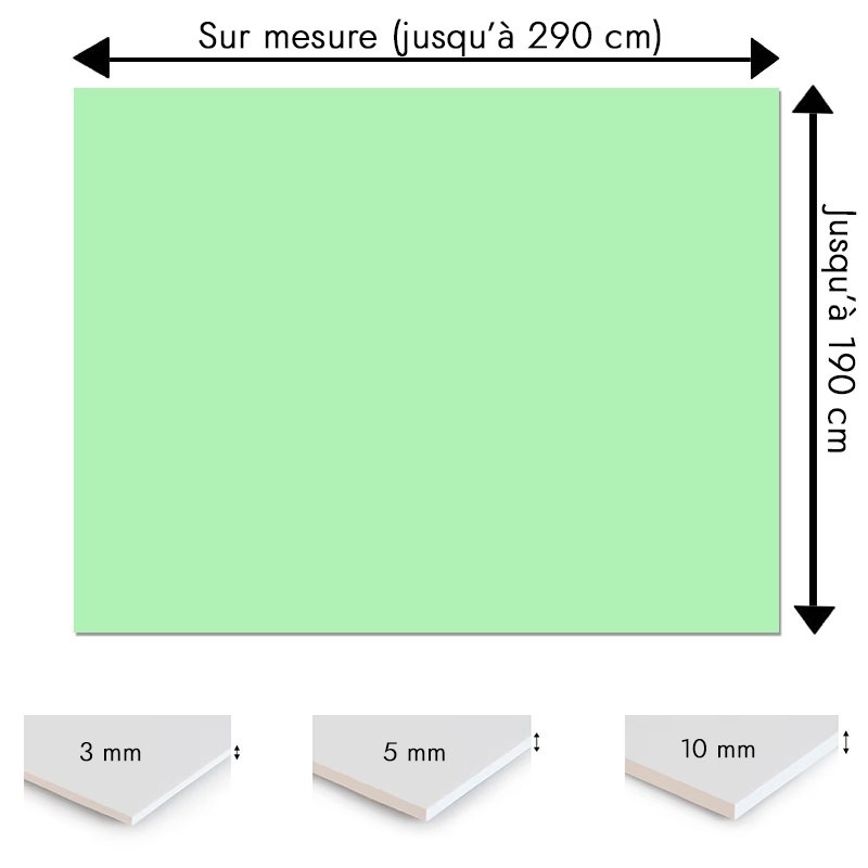 Plaque PVC vert d'eau sur mesure - Signalétique, affichage et décoration Plaque PVC vert d'eau sur mesure - Signalétique, affichage et décoration