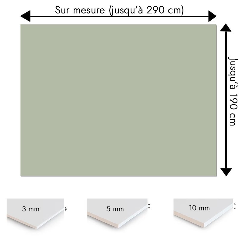 Plaque PVC vert amande sur mesure - Signalétique, affichage et décoration Plaque PVC vert amande sur mesure - Signalétique, affichage et décoration