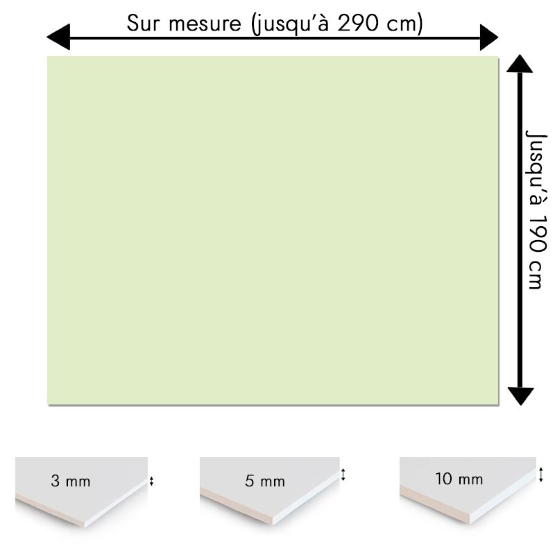 Plaque PVC vert clair sur mesure - Signalétique, affichage et décoration Plaque PVC vert clair sur mesure - Signalétique, affichage et décoration