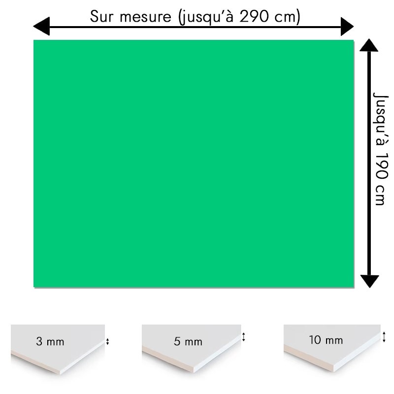 Plaque PVC vert menthe sur mesure - Signalétique, affichage et décoration Plaque PVC vert menthe sur mesure - Signalétique, affichage et décoration